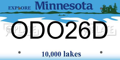 ODO26D Minnesota License Plate