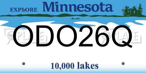 ODO26Q Minnesota License Plate
