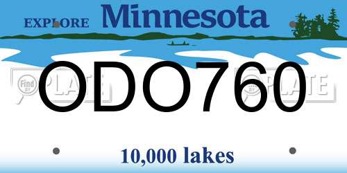 ODO760 Minnesota License Plate
