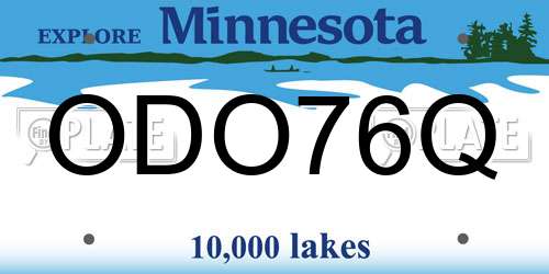 ODO76Q Minnesota License Plate
