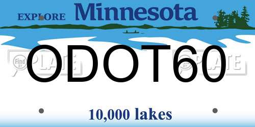 ODOT60 Minnesota License Plate