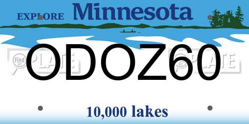 ODOZ60 Minnesota License Plate