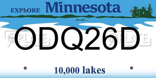 ODQ26D Minnesota License Plate