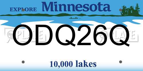 ODQ26Q Minnesota License Plate