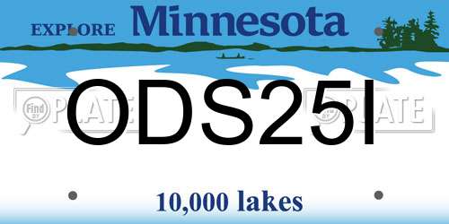 ODS25I Minnesota License Plate