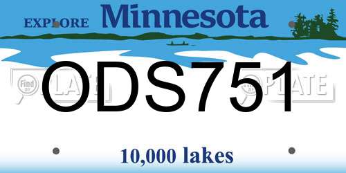 ODS751 Minnesota License Plate