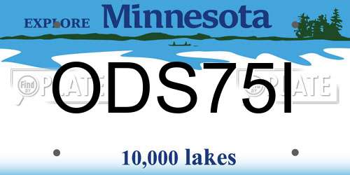 ODS75I Minnesota License Plate