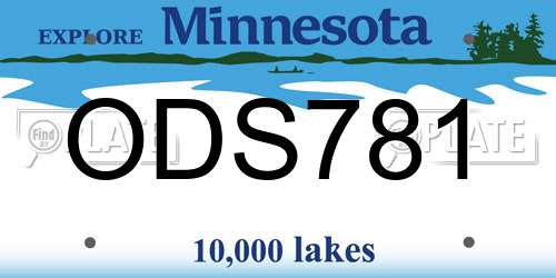 ODS781 Minnesota License Plate