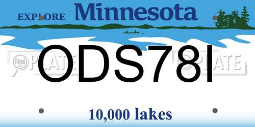 ODS78I Minnesota License Plate