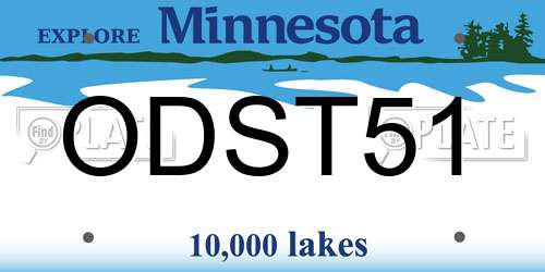 ODST51 Minnesota License Plate