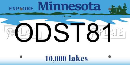 ODST81 Minnesota License Plate