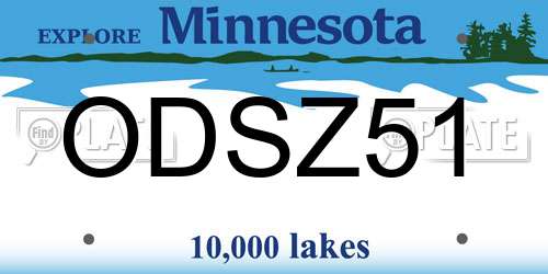 ODSZ51 Minnesota License Plate