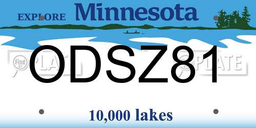ODSZ81 Minnesota License Plate