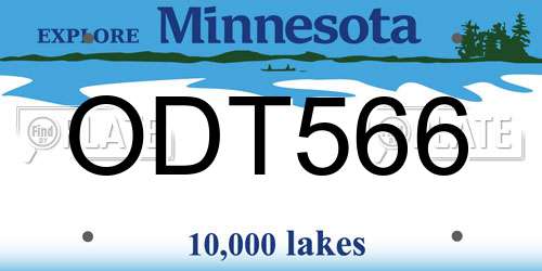 ODT566 Minnesota License Plate