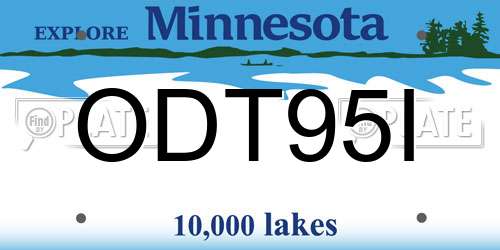 ODT95I Minnesota License Plate