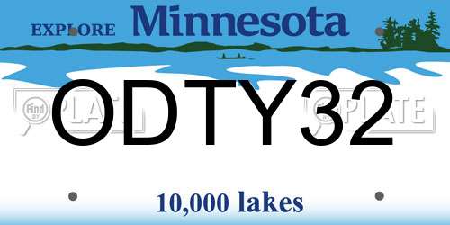 ODTY32 Minnesota License Plate