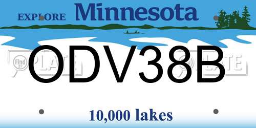 ODV38B Minnesota License Plate