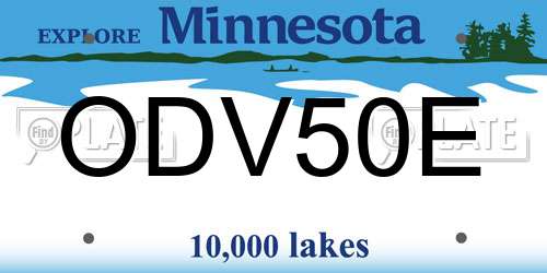 ODV50E Minnesota License Plate