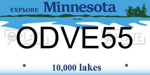 ODVE55 Minnesota License Plate