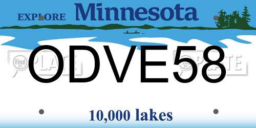 ODVE58 Minnesota License Plate