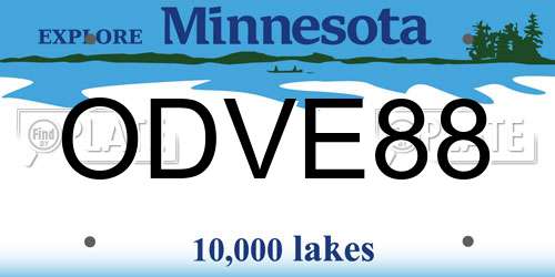 ODVE88 Minnesota License Plate