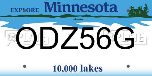 ODZ56G Minnesota License Plate
