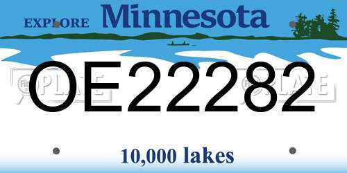 OE22282 Minnesota License Plate