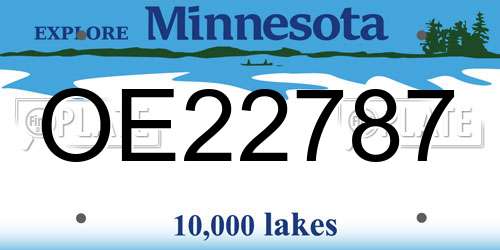 OE22787 Minnesota License Plate
