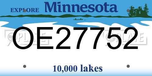 OE27752 Minnesota License Plate