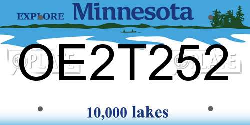 OE2T252 Minnesota License Plate
