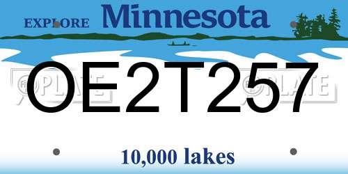 OE2T257 Minnesota License Plate