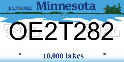 OE2T282 Minnesota License Plate