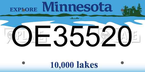 OE35520 Minnesota License Plate