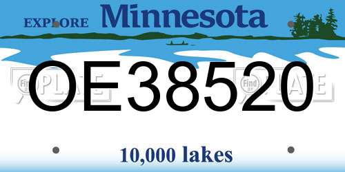 OE38520 Minnesota License Plate