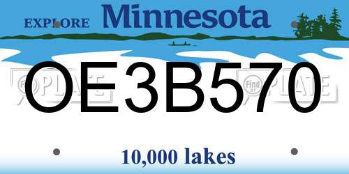 OE3B570 Minnesota License Plate