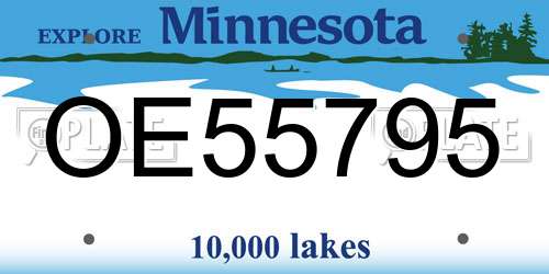 OE55795 Minnesota License Plate