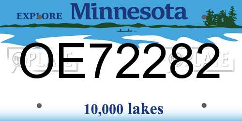 OE72282 Minnesota License Plate