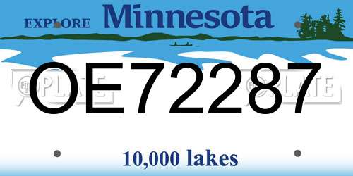OE72287 Minnesota License Plate