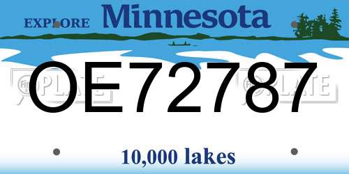 OE72787 Minnesota License Plate