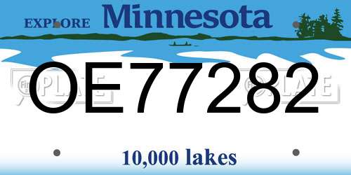 OE77282 Minnesota License Plate