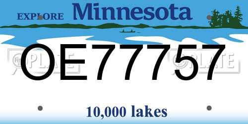 OE77757 Minnesota License Plate