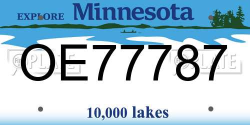 OE77787 Minnesota License Plate
