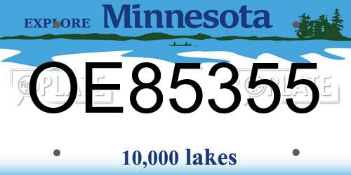 OE85355 Minnesota License Plate