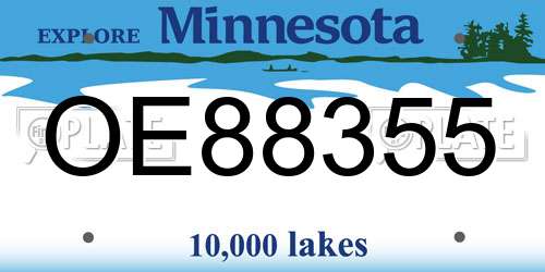 OE88355 Minnesota License Plate