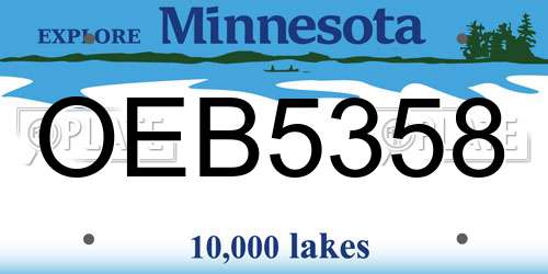 OEB5358 Minnesota License Plate