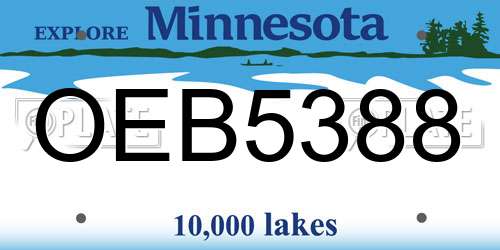 OEB5388 Minnesota License Plate