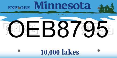 OEB8795 Minnesota License Plate