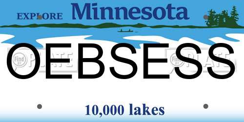 OEBSESS Minnesota License Plate