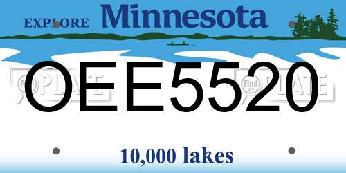 OEE5520 Minnesota License Plate