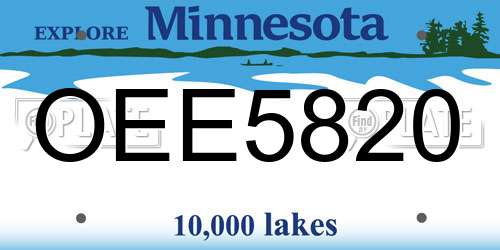 OEE5820 Minnesota License Plate